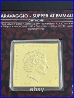 2022 Niue THE SUPPER AT EMMAUS Caravaggio 1 oz Silver Proof Box/COA Mintage 500