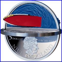 2022 Niue Titanic Catastrophe 100th Ann 2 oz Silver 3D Shaped Proof Coin