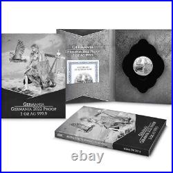 2022 Proof Lady Germania 1 oz silver coin with COA and Mint Box