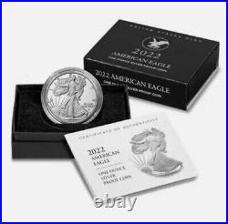 2022 S American Silver Eagle Proof WithBox COA 22EM PRESALE