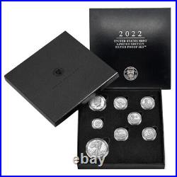 2022-S Limited Edition Silver Proof 8pc Set Box, OGP & COA