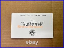 2022 S SILVER PROOF Set 22RH US Mint 10 Coins with BOX COA In Stock Ship Now