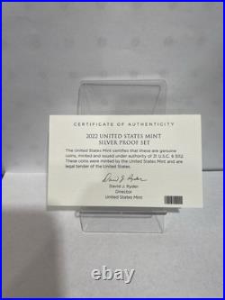 2022 S US Mint ANNUAL 10 Coin SILVER Proof Set with Box and COA 2022 S US Mint ANNUAL 10 Coin SILVER Proof Set with Box and COA