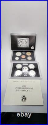 2022-S U. S. Silver Proof Set Complete 10-Coin Set, with Box and COA