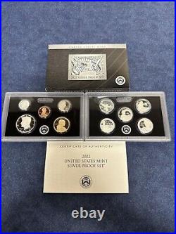 2022-S United States Mint Silver Proof Set With COA & Box