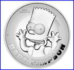2022 Tuvalu Bart Simpson 2 oz Silver Proof High Relief Coin BOX COA FREE SHIP