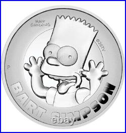 2022 Tuvalu The Simpsons Bart Simpson 2 oz Silver Proof High Relief Coin Box COA