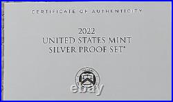 2022 Us Mint Silver Proof Set 10 Coins With Box And Coa