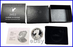 2022-W Proof $1 American Silver Eagle Box, OGP & COA