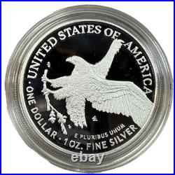2022-W Proof $1 American Silver Eagle Box, OGP & COA