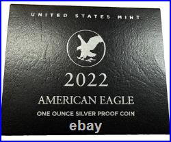 2022-W Proof $1 American Silver Eagle Box, OGP & COA