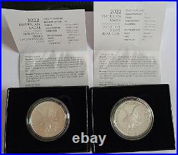 2022-W Proof & 2022-W Uncirculated AMERICAN SILVER EAGLE T2 SET BOX/COA