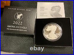 2022-W Proof American Silver Eagle with Box COA EA22 NOW IN STOCK Free Ship