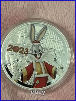 2023 $10 Niue 3oz Silver Proof Bugs Bunny box#687 of 1000 mint Year of Rabbit