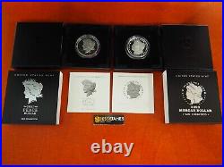 2023 $1 S Proof Silver Peace & Morgan Dollar With Box/coa 2 Coin Set 23xl 23xf