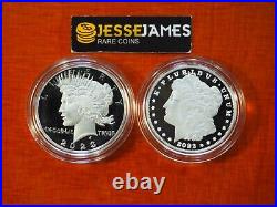 2023 $1 S Proof Silver Peace & Morgan Dollar With Box/coa 2 Coin Set 23xl 23xf