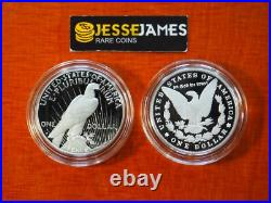 2023 $1 S Proof Silver Peace & Morgan Dollar With Box/coa 2 Coin Set 23xl 23xf