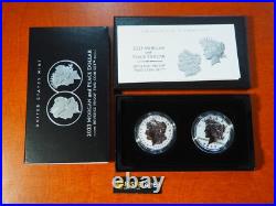 2023 $1 S Reverse Proof Silver Peace & Morgan Dollar With Box/coa 2 Coin Set