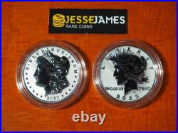 2023 $1 S Reverse Proof Silver Peace & Morgan Dollar With Box/coa 2 Coin Set