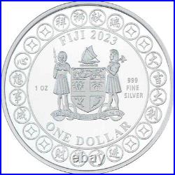 2023 1 oz Proof Fiji Auspicious Lion Dance Silver Coin (Box, CoA)