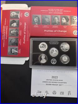 2023 American Women Quarters Silver Proof Set OGP, COA withError And Corrected Box 2023 American Women Quarters Silver Proof Set OGP, COA withError And Corrected Box