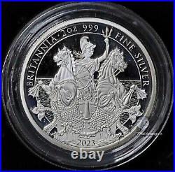 2023 Britannia Silver Proof 2 oz UK Coin With OGP Box & COA Only 1000 Minted