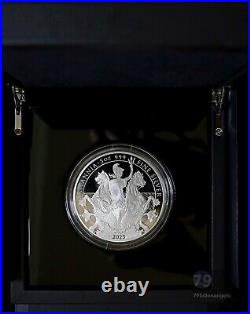 2023 Britannia Silver Proof 5 oz UK Coin. 999 With OGP Box & COA Only 420