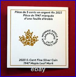 2023 Canada 1947 5 Cent Maple Leaf Recreation, 2 oz. Silver Proof Box/COA 2023 Canada 1947 5 Cent Maple Leaf Recreation, 2 oz. Silver Proof Box/COA