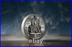 2023 Cook Islands The Journey Steam Dream Train 2oz Silver Black Proof Coin