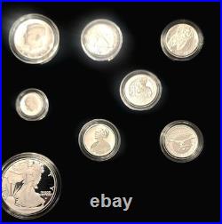 2023 Limited Edition Silver Proof Set -23RC CAMEO! 8 Coins-ASE Quarters, Box+OGP