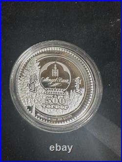 2023 Mongolia Chipmunk 1 Oz Colorized Silver Proof Coin Box And COA 2023 Mongolia Chipmunk 1 Oz Colorized Silver Proof Coin Box And COA