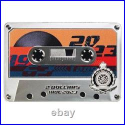 2023 Niue Cassette Tape 60th Anniv. 2oz Silver Proof Coin with Box & COA
