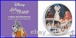 2023 Niue Disney Cinema Masterpieces Lady and the Tramp 3oz Silver Coin