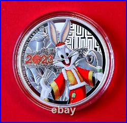 2023 Niue Looney Tunes Year of the Rabbit Bugs Bunny 1 oz. Silver Proof, Box/C