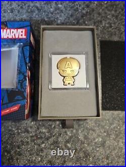 2023 Niue Marvel Captain America 1oz Silver Gilded Proof Chibi Coin 1 Of 200 2023 Niue Marvel Captain America 1oz Silver Gilded Proof Chibi Coin 1 Of 200