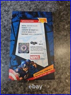 2023 Niue Marvel Captain America 1oz Silver Gilded Proof Chibi Coin 1 Of 200 2023 Niue Marvel Captain America 1oz Silver Gilded Proof Chibi Coin 1 Of 200