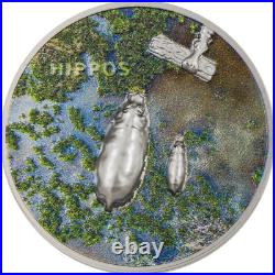 2023 Palau Split Views Hippos 1oz Silver Proof Coin