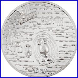 2023 Palau Split Views Hippos 1oz Silver Proof Coin