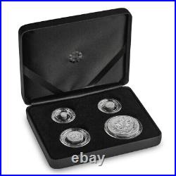 2023 Reverse Frosted Proof British Silver Britannia 4-Coin Set (Box, CoA)