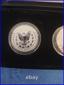 2023 Reverse Proof Morgan & Peace Silver Dollar 2-Coin Set (Box, CoA)