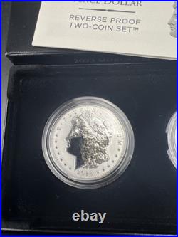 2023 Reverse Silver Proof Morgan & Peace Dollar Set OGP Box COA