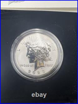 2023 Reverse Silver Proof Morgan & Peace Dollar Set OGP Box COA