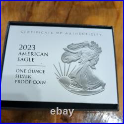 2023 S American Silver Eagle Proof Coin Ogp San Francisco Mint Box/coa