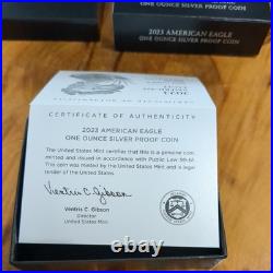 2023 S American Silver Eagle Proof Coin Ogp San Francisco Mint Box/coa