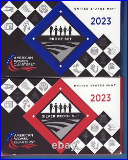 2023-S American Women SILVER & CLAD Quarter Proof Sets 10 COINS Boxes & COA's