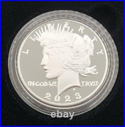 2023-S MORGAN AND PEACE SILVER DOLLAR PROOF ULTRA CAMEO WithOGP/BOX/COA