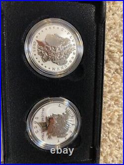 2023 S Morgan And Peace Silver Dollar Reverse Proof Set 23XS Box & COA Silver