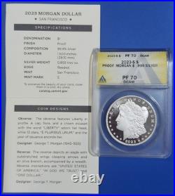2023-S Morgan Proof Silver Dollar ANACS PF70 Deep Cameo Box and COA Included
