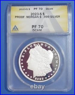 2023-S Morgan Proof Silver Dollar ANACS PF70 Deep Cameo Box and COA Included