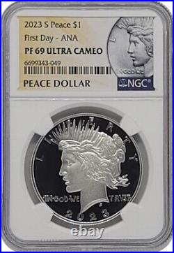 2023-S Peace Proof Silver Dollar coin NGC PF69UC FDOI ANA with Box and COA